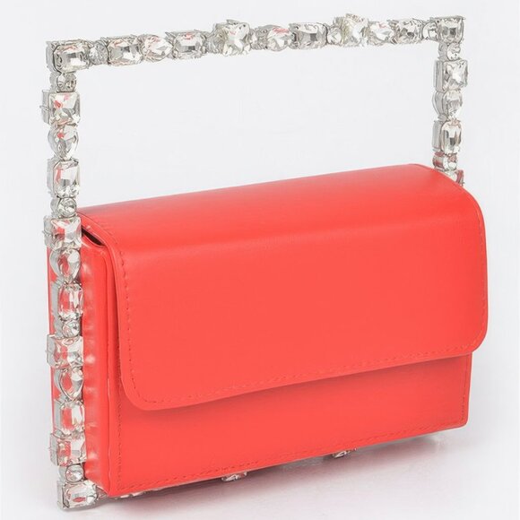 Faux Leather Multi Stone Square Handle Bag. - Picture 4 of 4